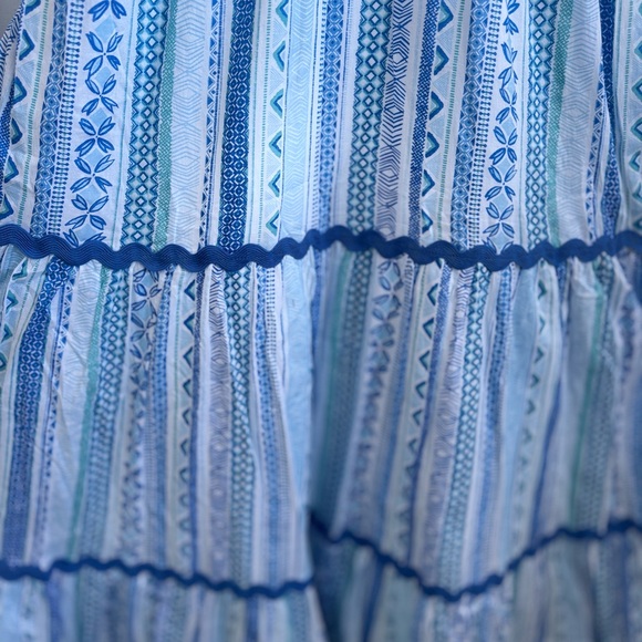 Tori Richard Borderline Zuri Blue Patterned
Cotton Maxi Dress NWT - Picture 8 of 13